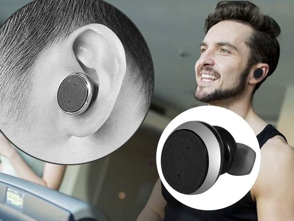 1-Einheit: Mini Unsichtbares kabelloses Bluetooth 10.0 Stereo In-Ear Headset Kopfhörer