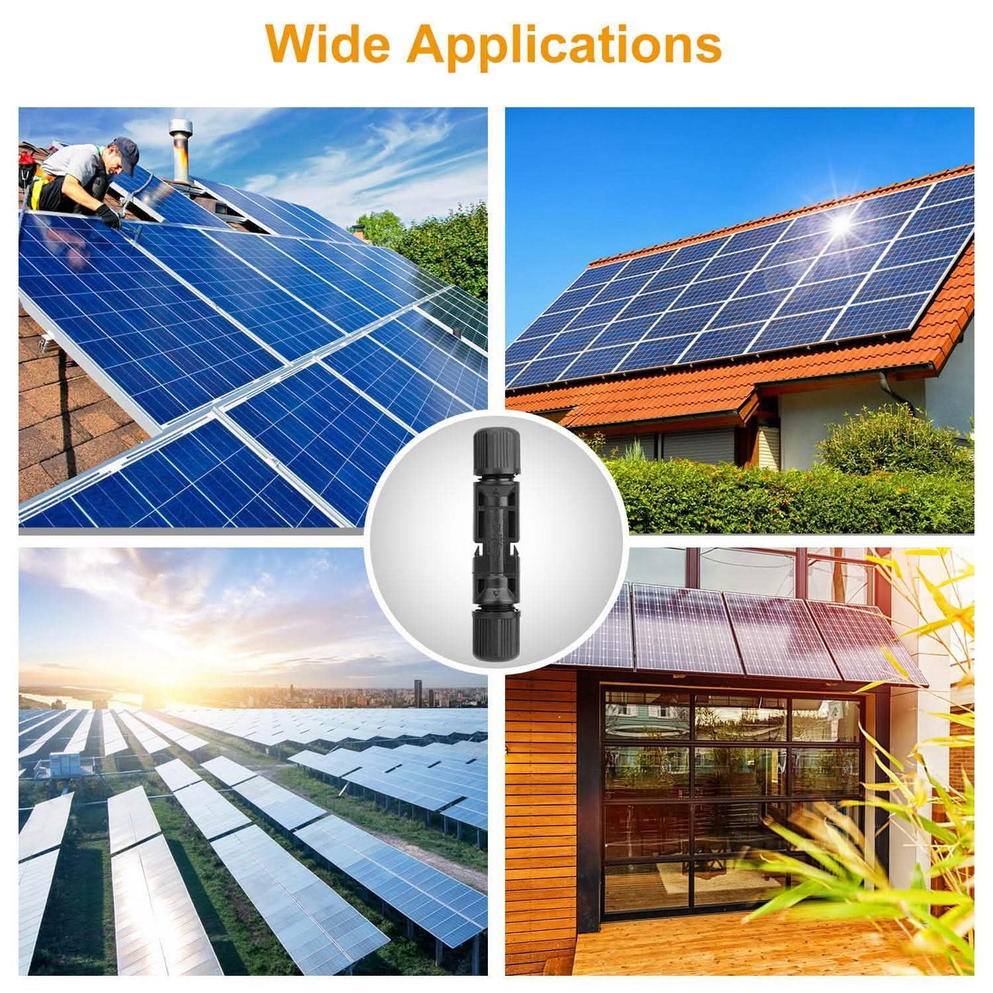 10 Paar: Solarpanel-Stecker