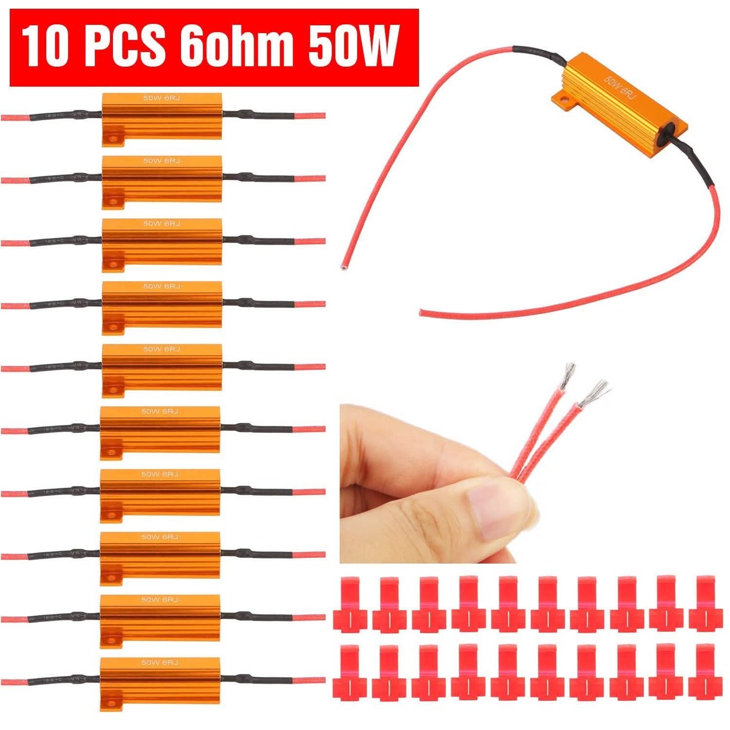 10 Stück: 50W 6Ohm Lastwiderstand