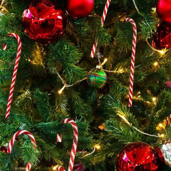 10 Stück: Zuckerstangen-Ornamente aus Kunststoff