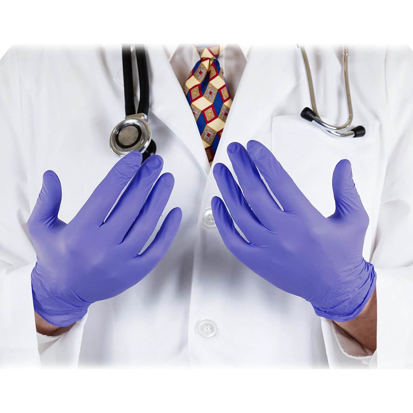 100 Stück: Nitril-Handschuhe puderfrei violett Größe M