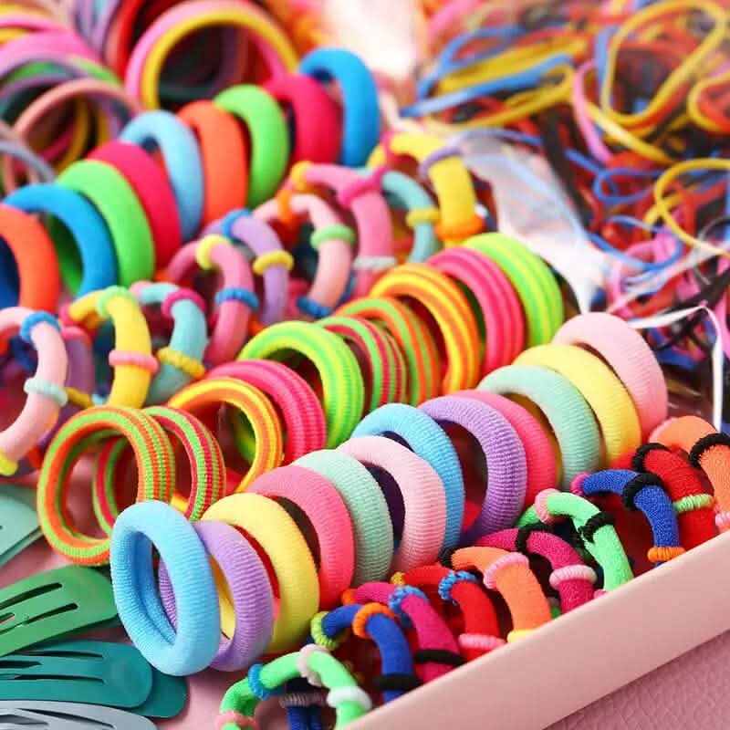 1000-teiliges Set: Bunte Haargummis und Haarbänder für Damen