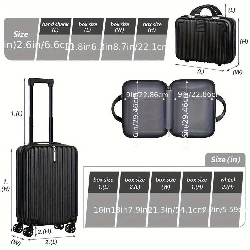 2-teiliges Spinner-Gepäckset – 20 Zoll Handgepäck & 14 Zoll Crossbody-Handtasche