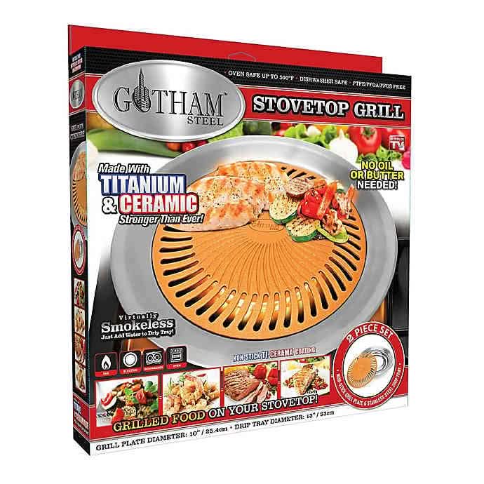 Gotham Steel Antihaft-Rauchfrei-Grillpfanne für den Herd, 33 cm