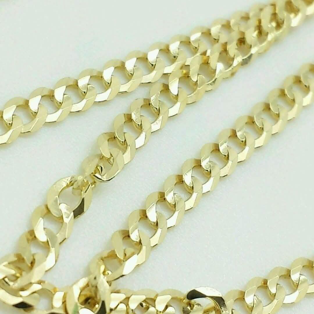 14k massiv Gelbgold Cuban Link Halskette – verschiedene Größen