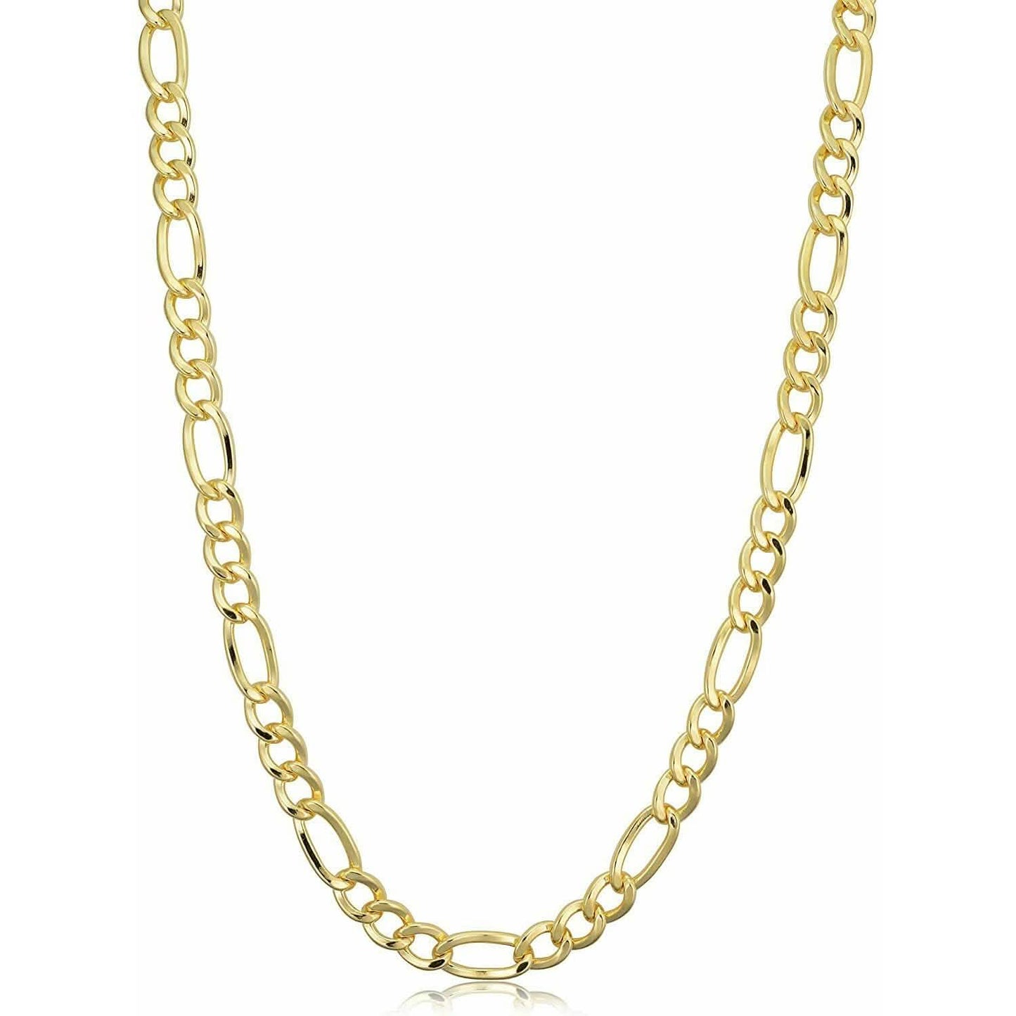 Halskette aus 14 Karat massivem Gelbgold, dicke Figarokette