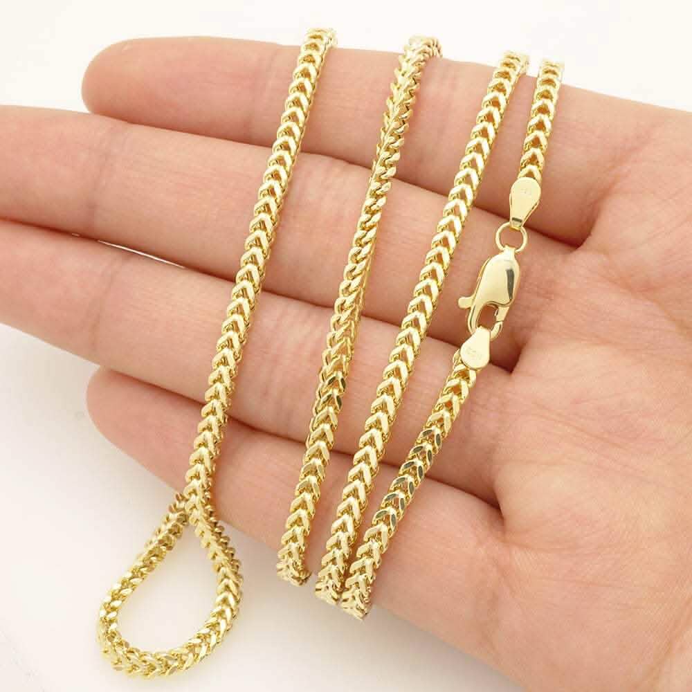 14K Gelbgold 2mm Franco-Kette Halskette