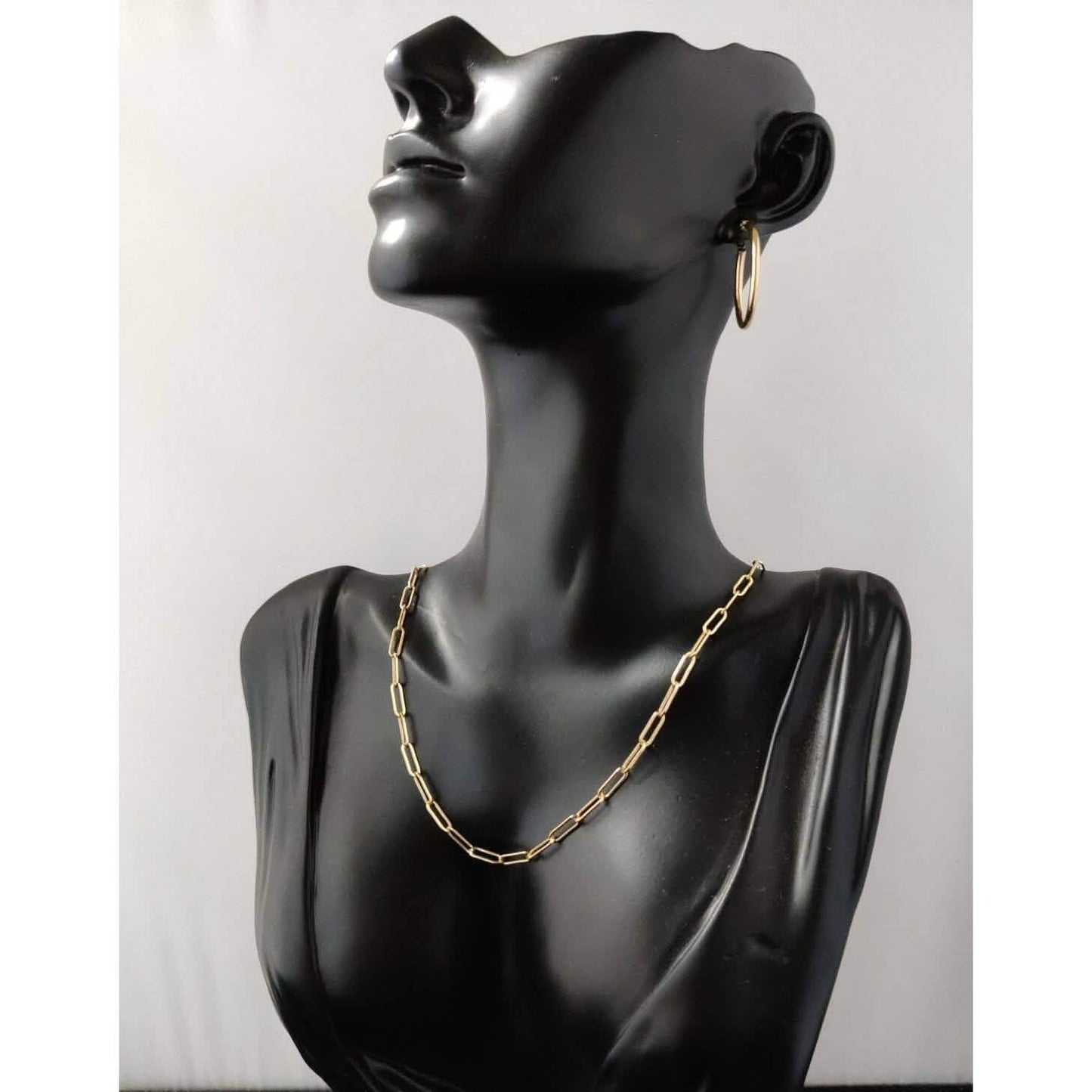 14 Karat Gelbgold 4mm Paperclip-Kettenhalskette