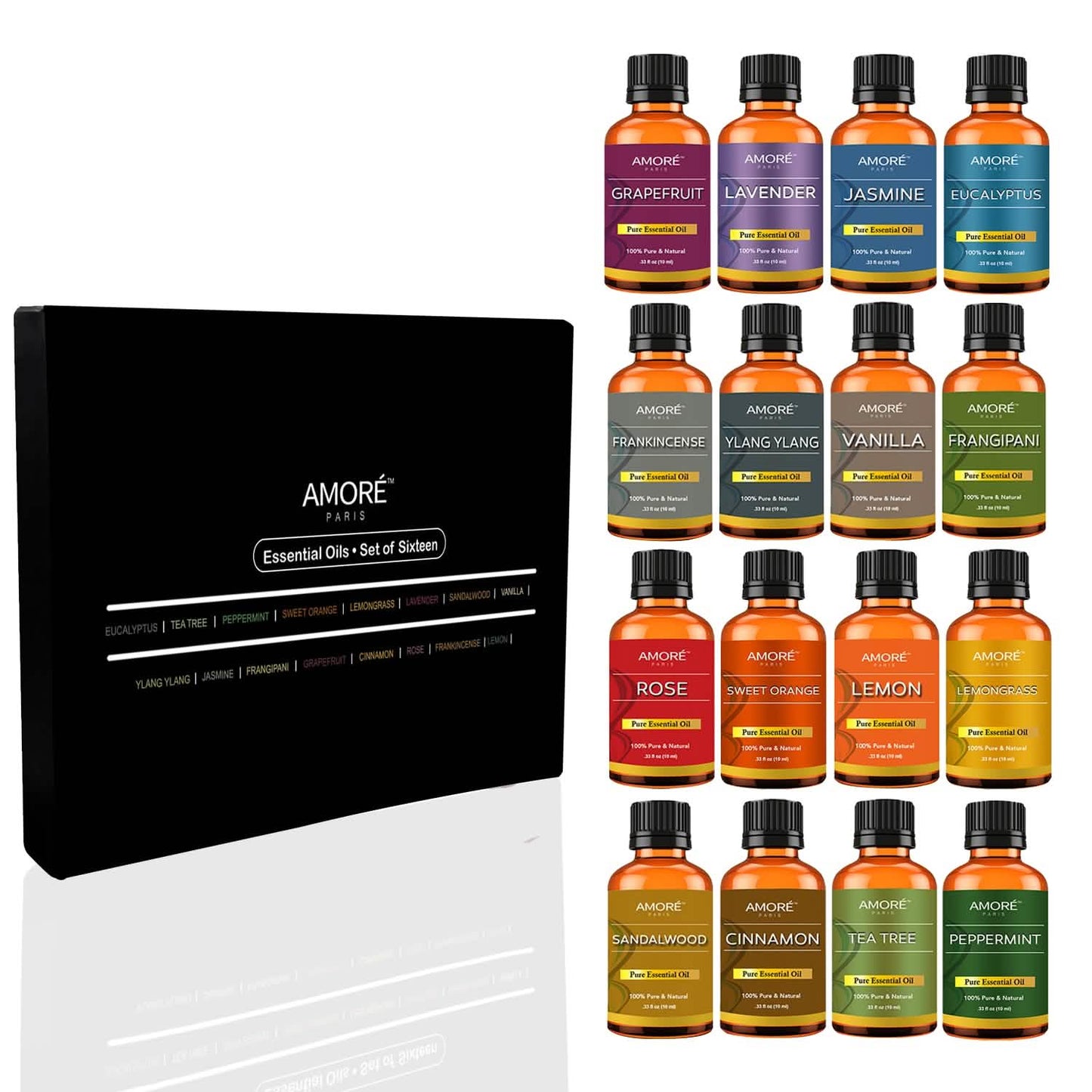 16-teilig: Aromatherapie 100% reine therapeutische ätherische Öle in Premiumqualität