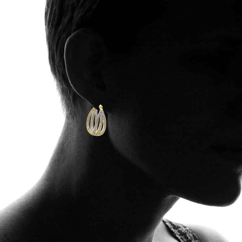 18K vergoldete Creolen mit Diamantakzent von MUIBLU Gems