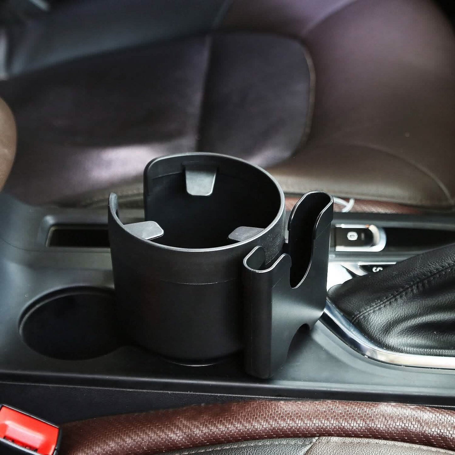 2-in-1 Auto-Getränkehalter mit Handyhalterung und verstellbarem Fuß