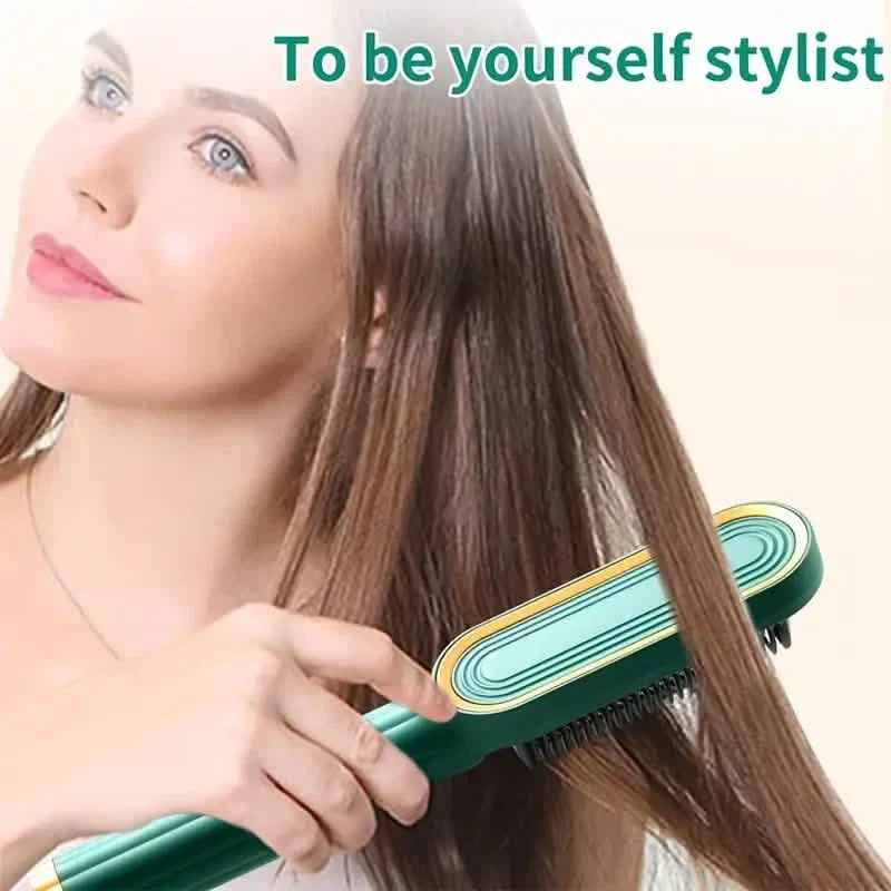 2-in-1 Elektrische Haarglätterbürste Lockenkamm