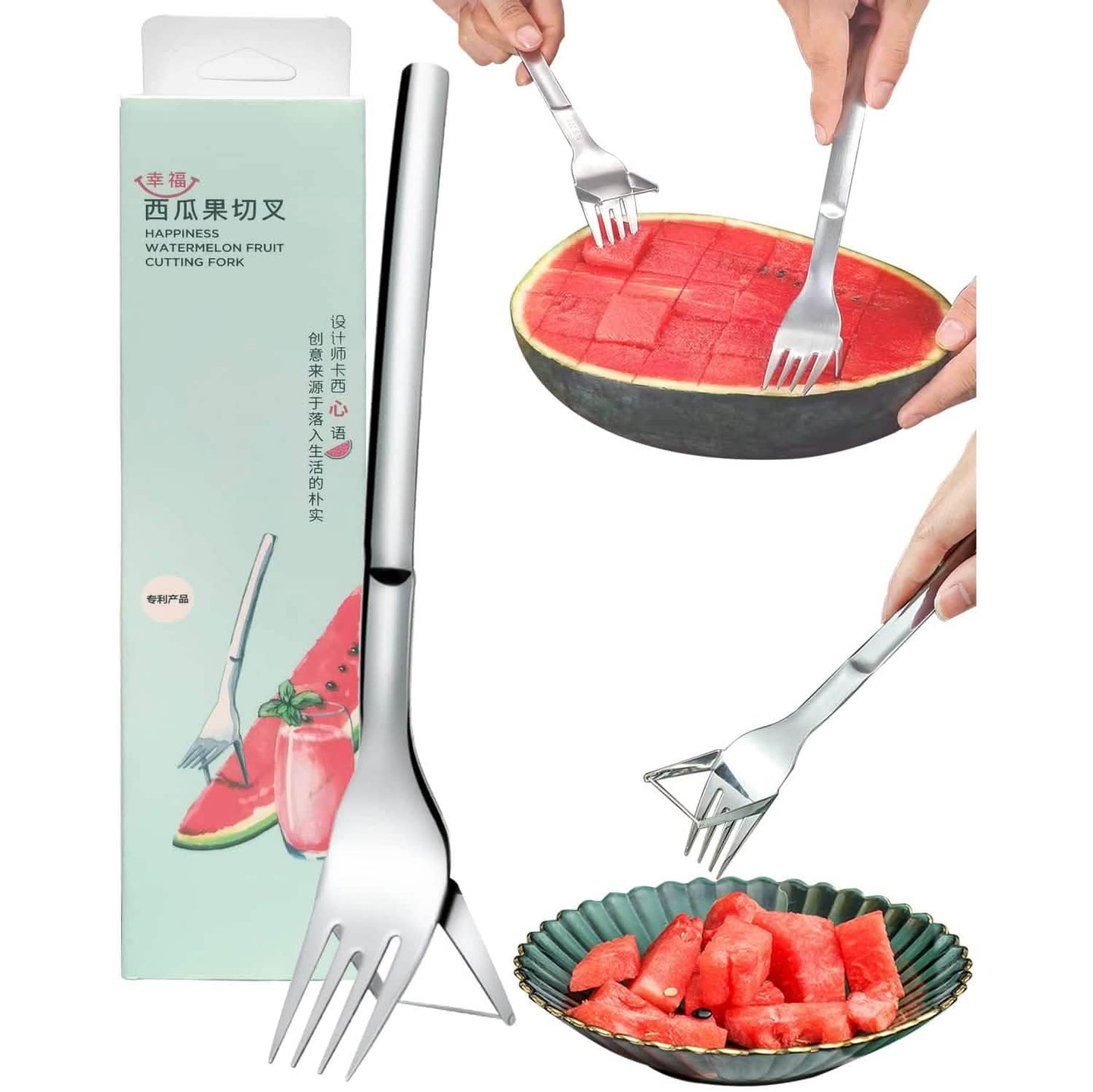2-in-1 Wassermelonen-Gabel und -Schneider