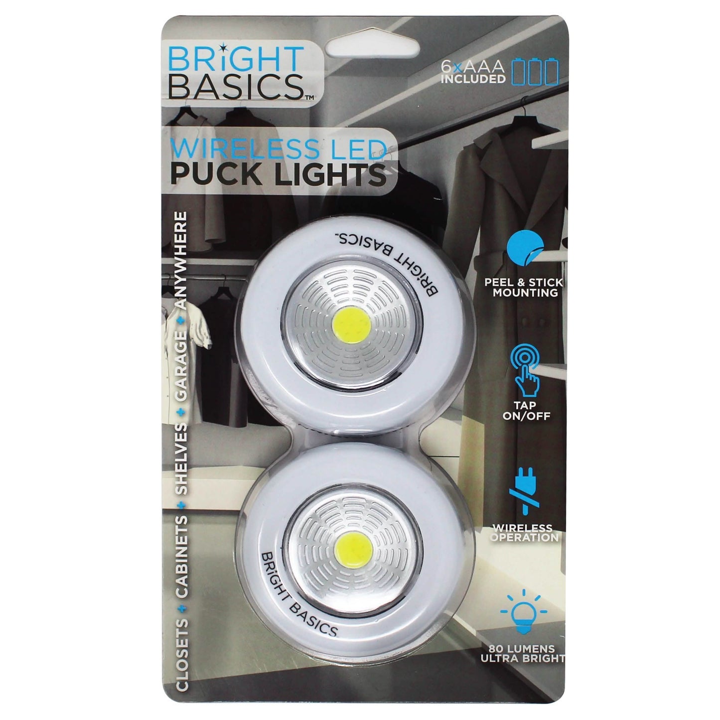 2er-Pack: Bright Basics Ultraflache Kabellose LED-Unterbauleuchten