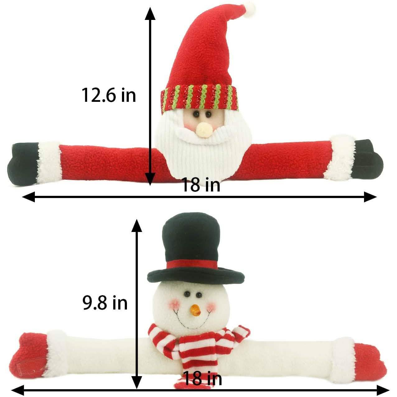 2er-Pack: Weihnachtsgardinenhalter Puppe Weihnachtsmann & Schneemann