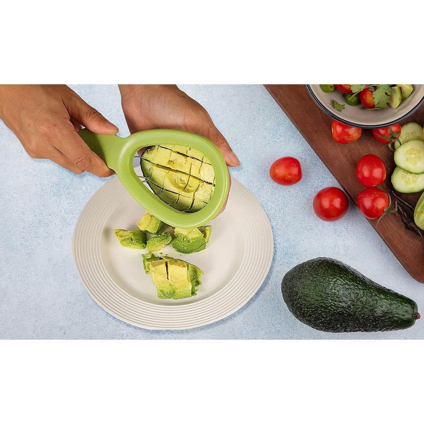 2er-Pack: Komplettes Avocado-Set zum Schneiden, Entkernen und Würfeln