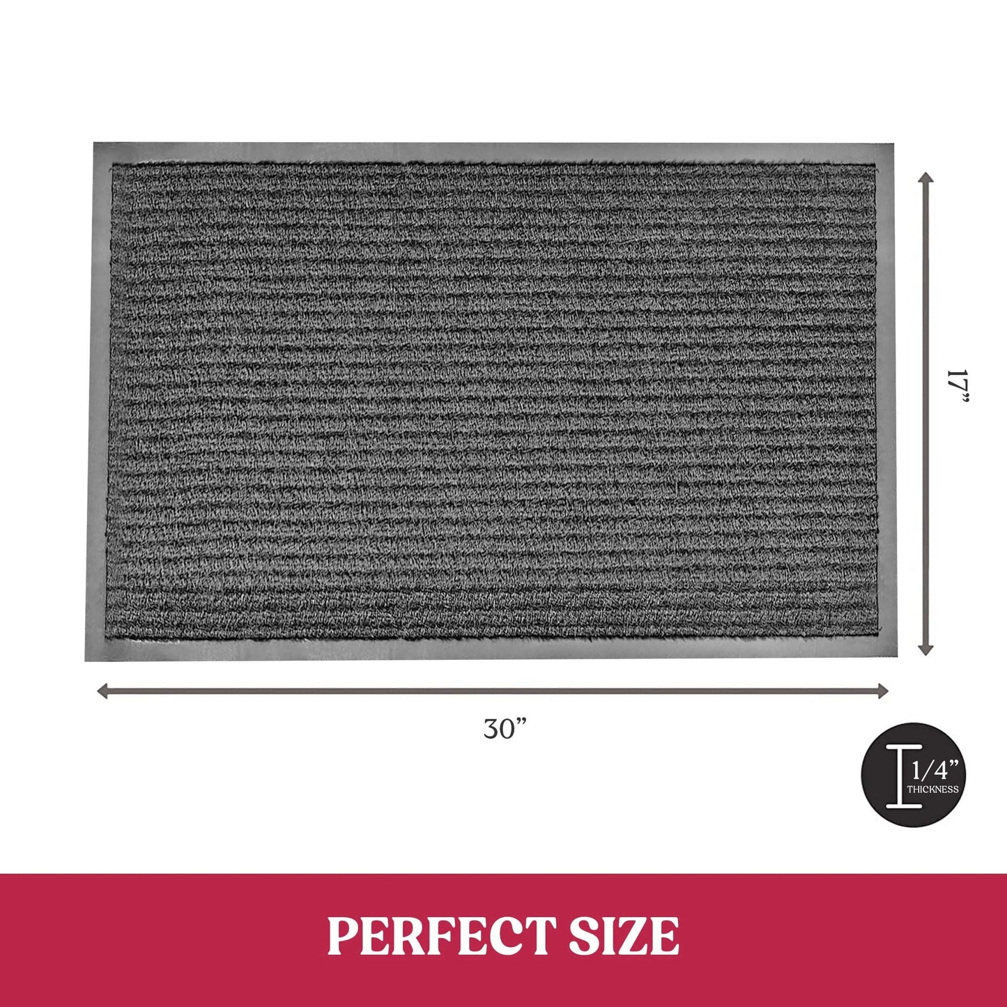 2er-Pack: Lux Decor Collection 30'' x 17'' rutschfeste Fußmatten für den Eingangsbereich, Paar, für drinnen und draußen