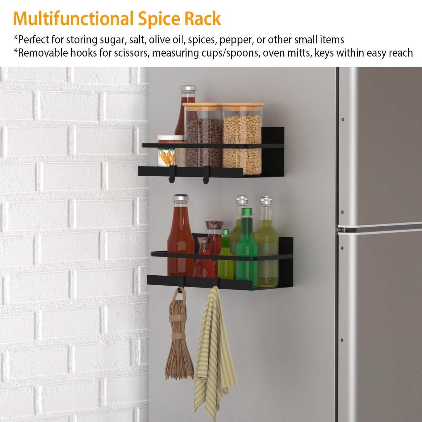 2er-Pack: Magnetischer Gewürzregal-Organizer