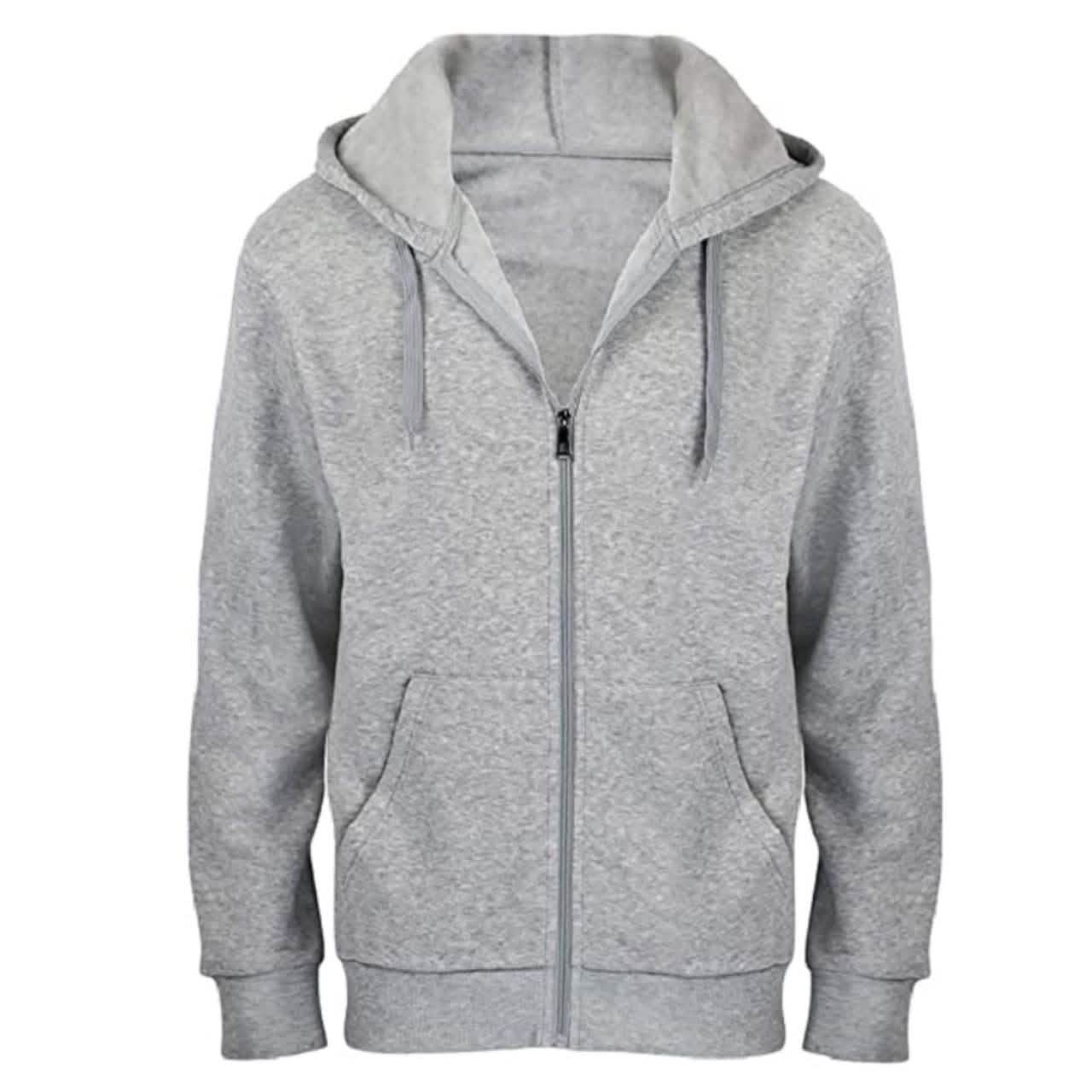 2er-Pack: Herren-Kapuzenpullover mit durchgehendem Reißverschluss aus Fleece-Baumwollmischung