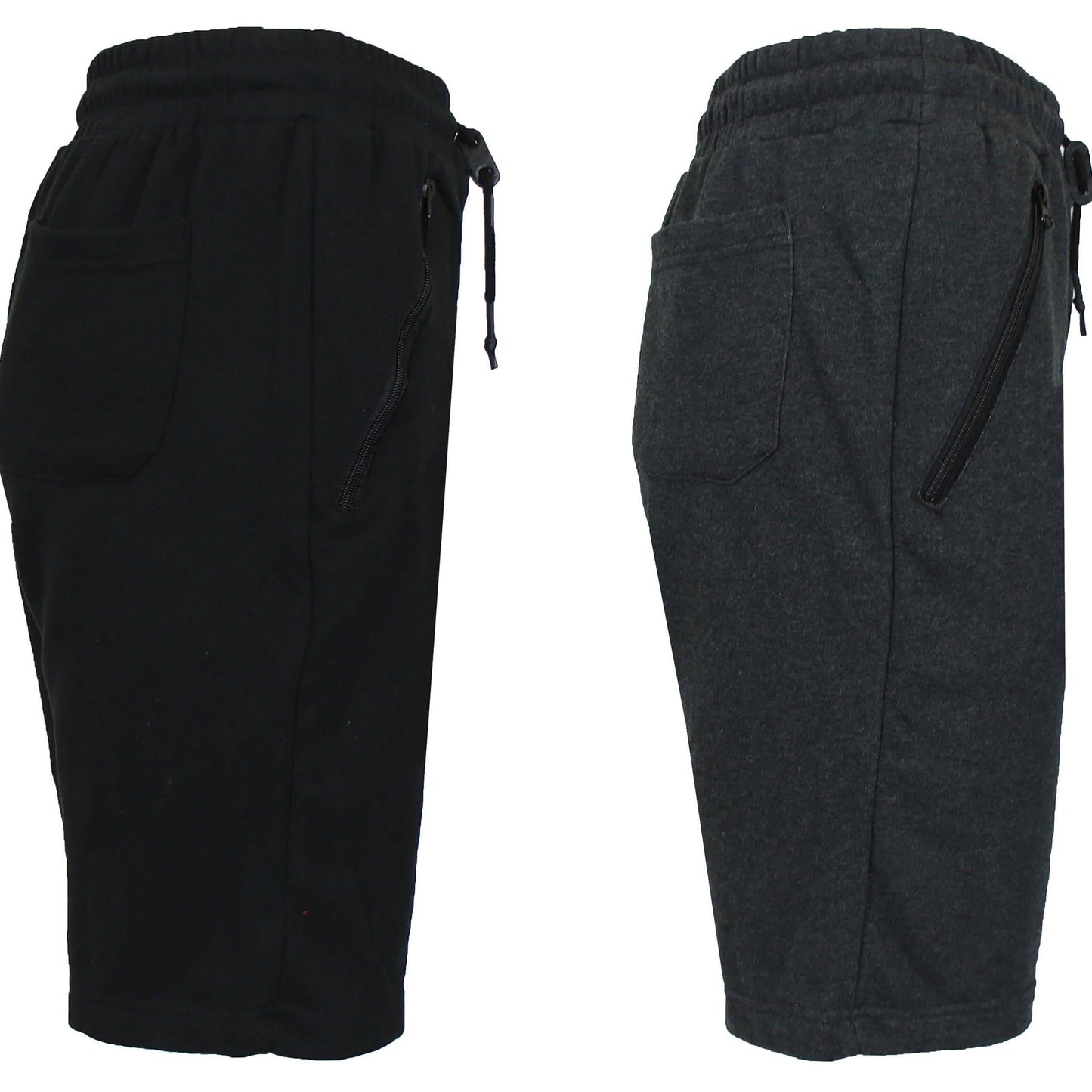 2er-Pack: Herren French Terry Jogger Sweat Lounge Shorts mit Reißverschlusstaschen