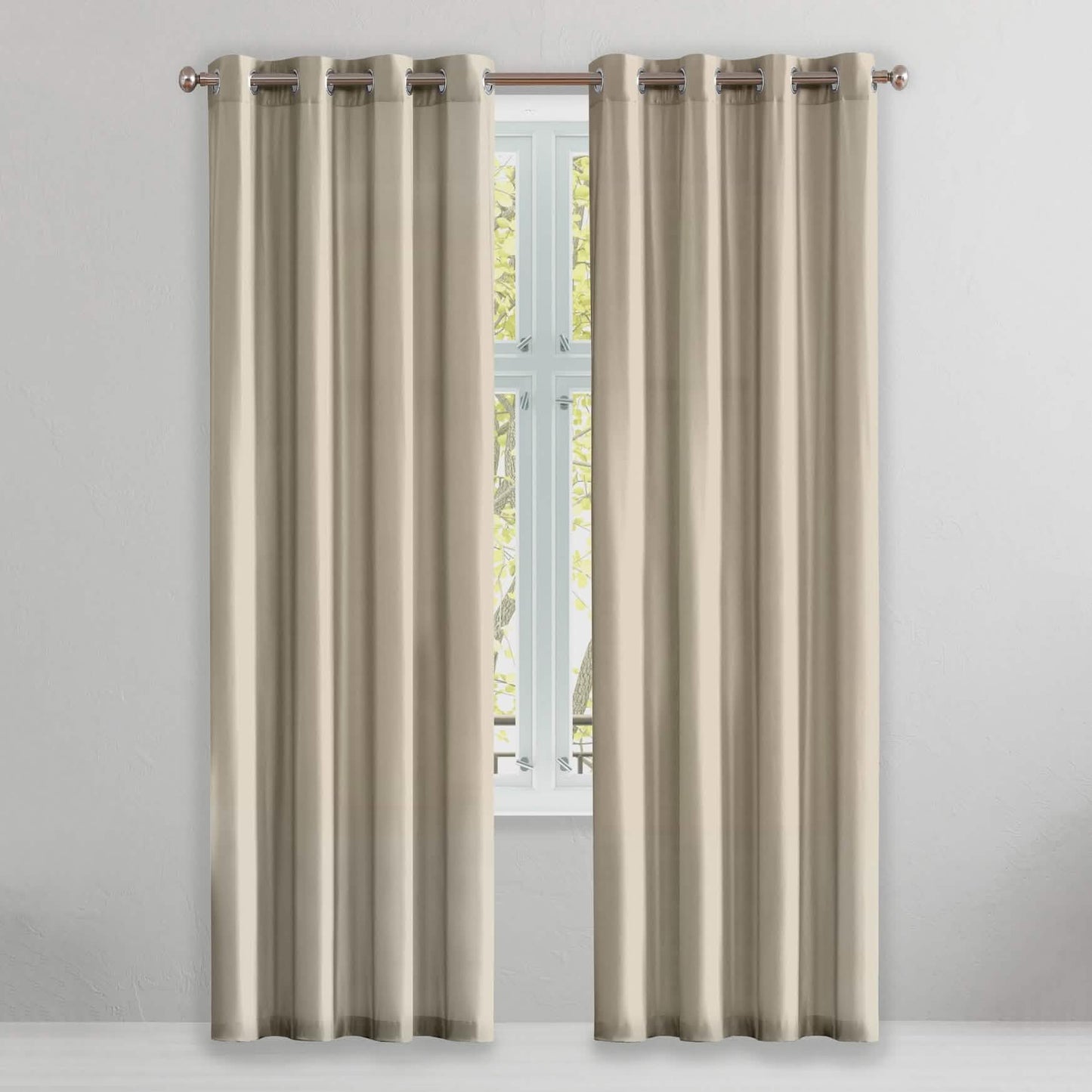 2-teiliges Set: Blickdichter Thermo-Fenstervorhang im Doppelpack