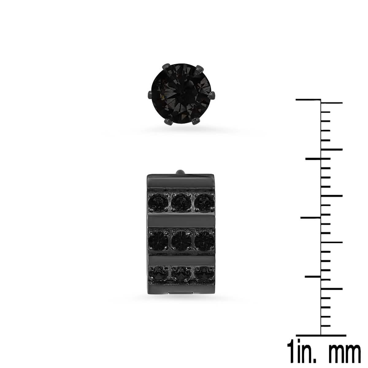 2er-Set: Ohrstecker/Creolen aus Edelstahl und simulierten Diamanten (Kreuz)