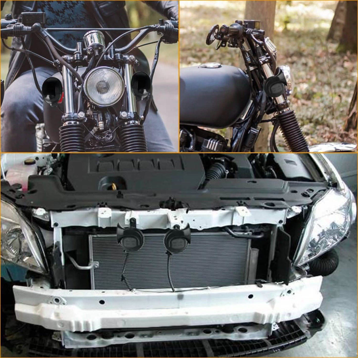 2 Stück: 115DB Auto Schneckenhörner 12V