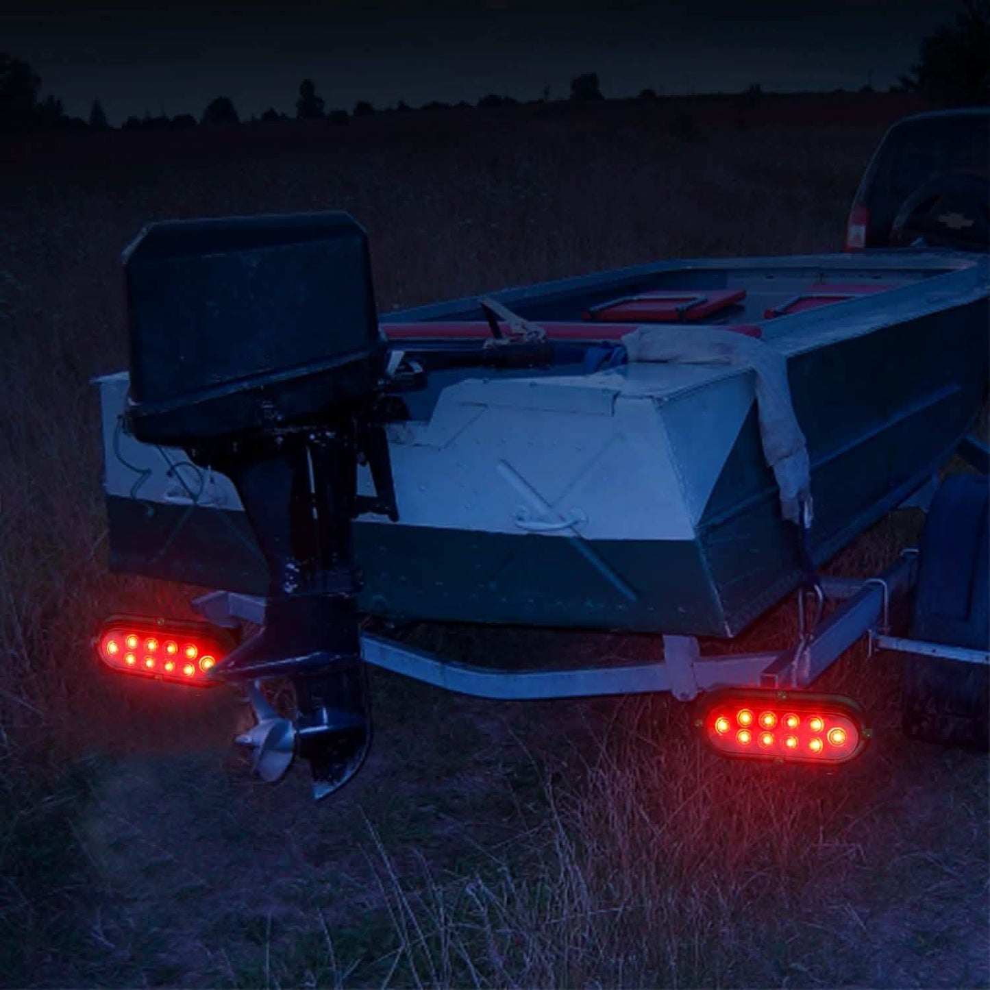 2 Stück: Ovales LED Bremslicht 10 LED Lampe Stopp Blinker Rücklicht
