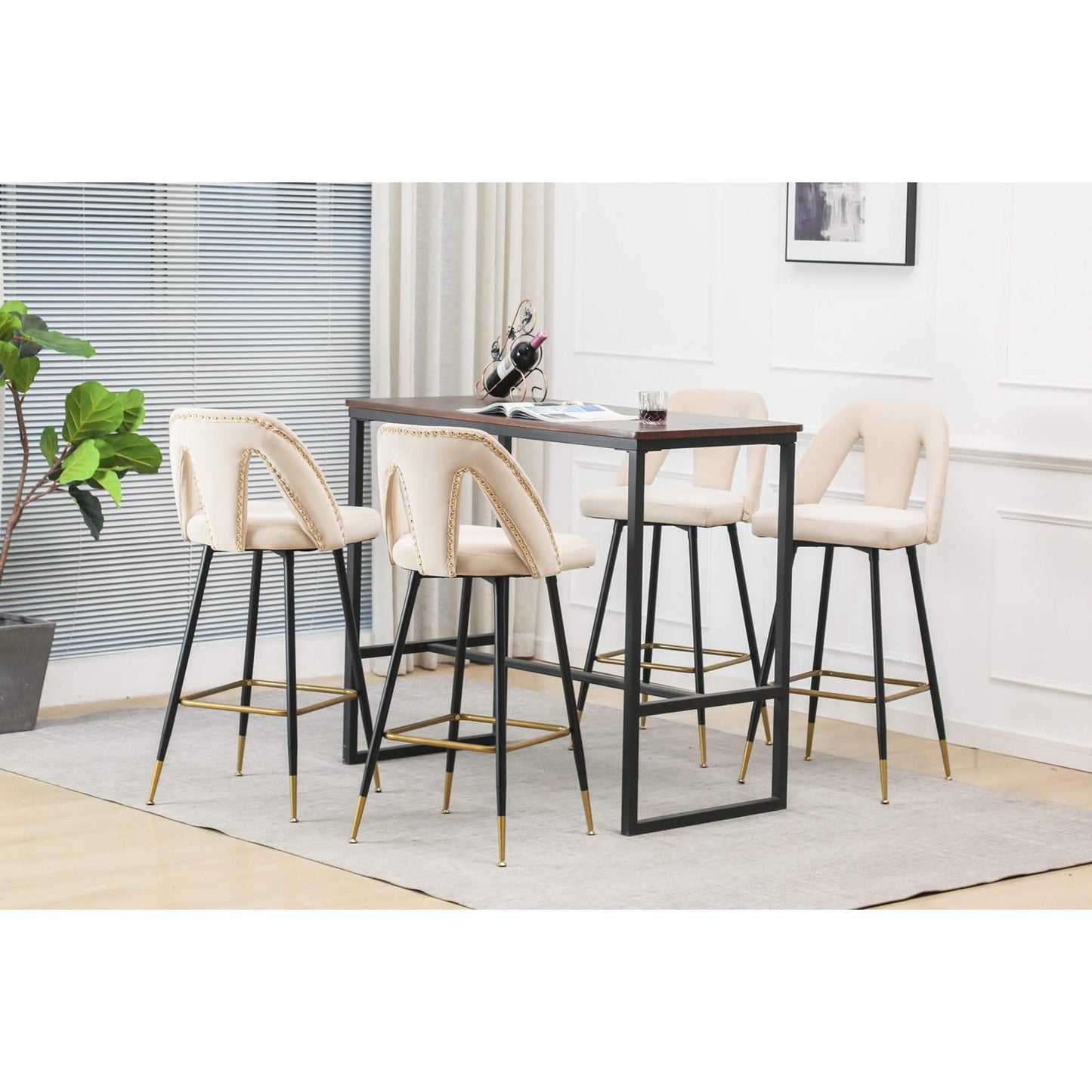 2er-Set: Moderner gepolsterter Barhocker