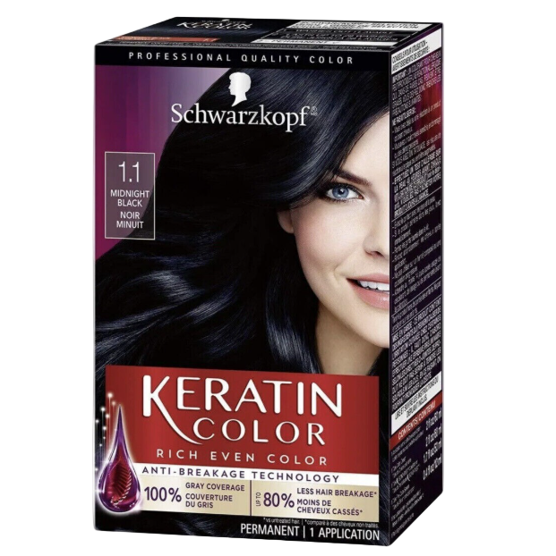 Keratinreiche, gleichmäßige Haarfarbe