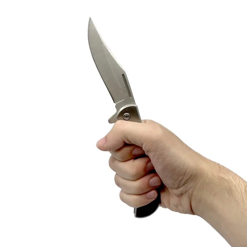 2er-Pack: 9,5 cm Einhandmesser mit Drop-Point-Klinge