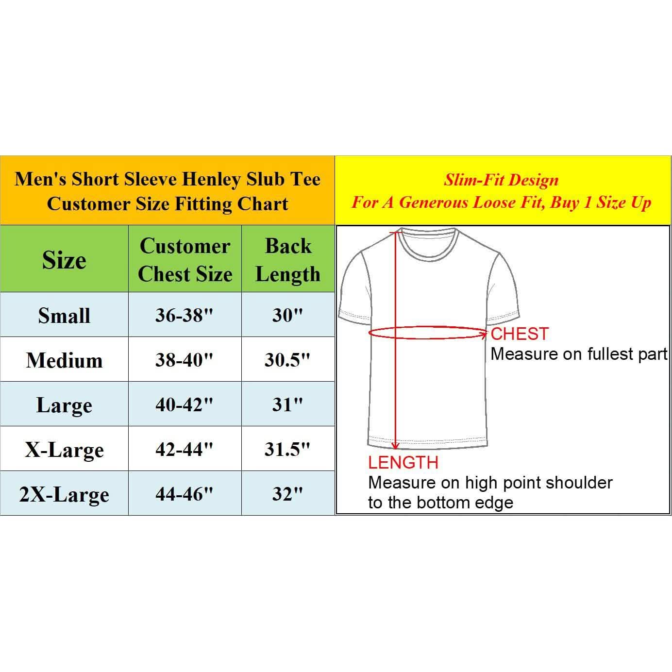3er-Pack Herren Slim Fit Kurzarm Henley Slub T-Shirt