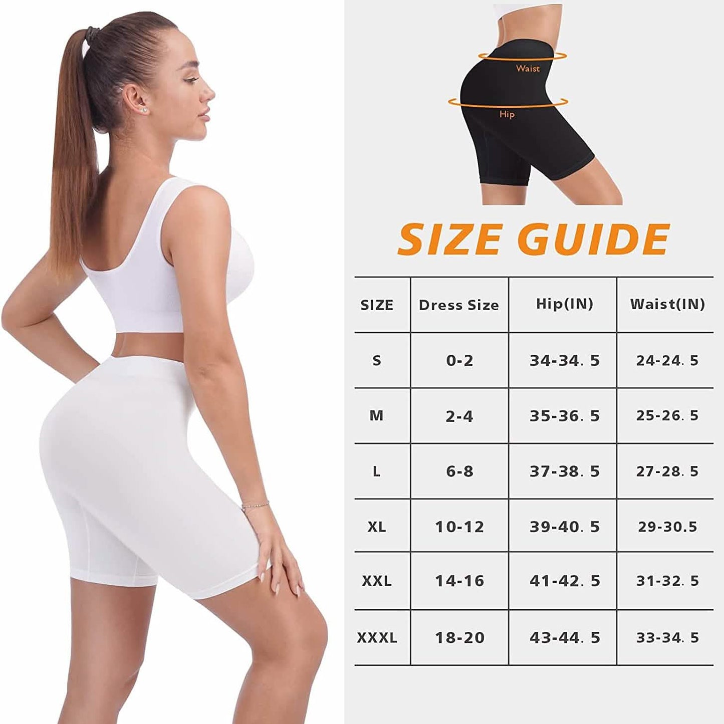 3er-Pack: Slip-Shorts für Damen unter Kleider, bequeme, glatte Yoga-Shorts