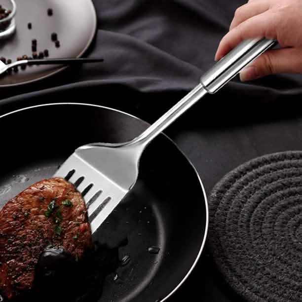 3-teiliges Set: Hochleistungs-BBQ-Grill-Edelstahlspatel, Gabel und Zange