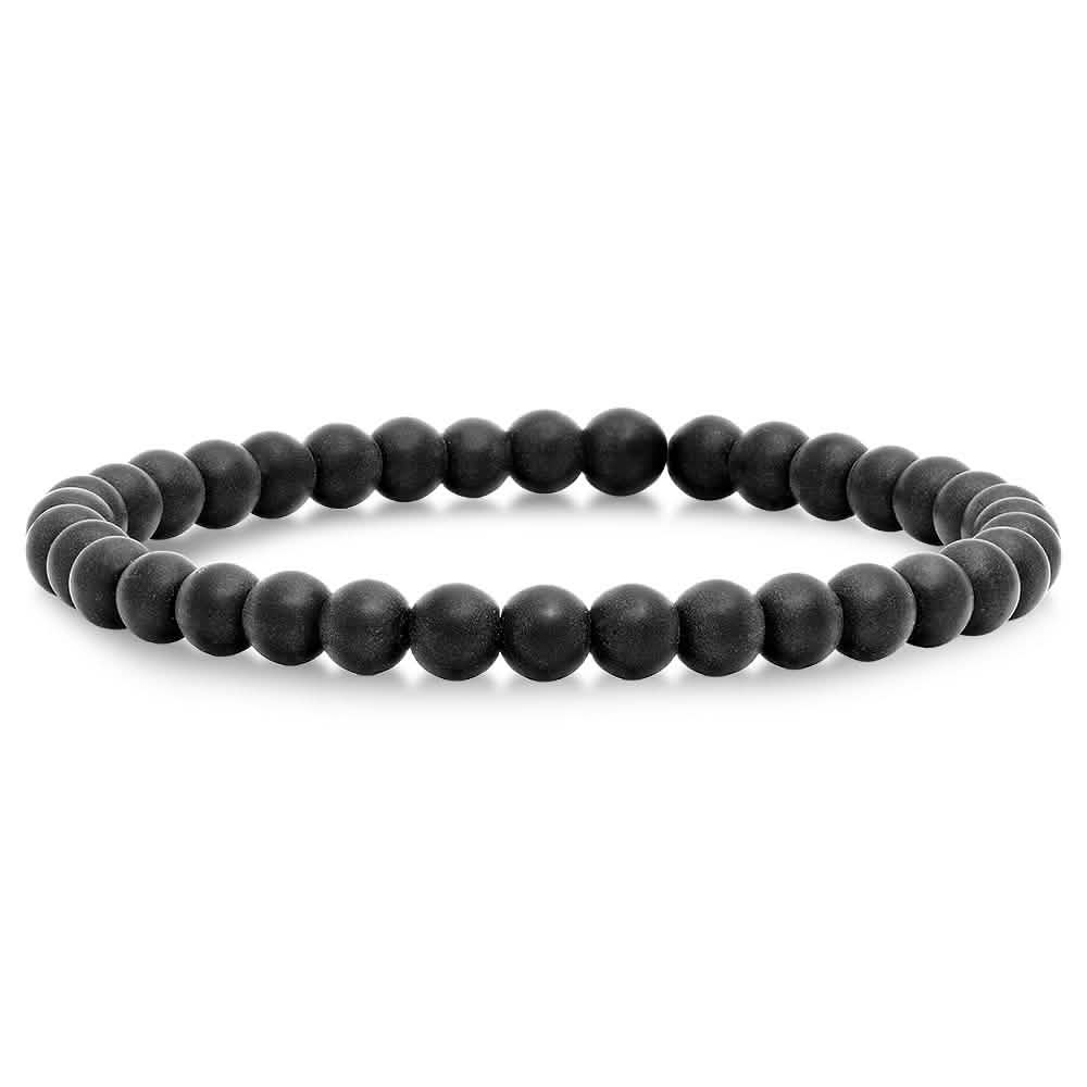 3-teiliges Set: Tigerauge- und schwarzes Lava-Armband mit Löwenkopf aus Edelstahl