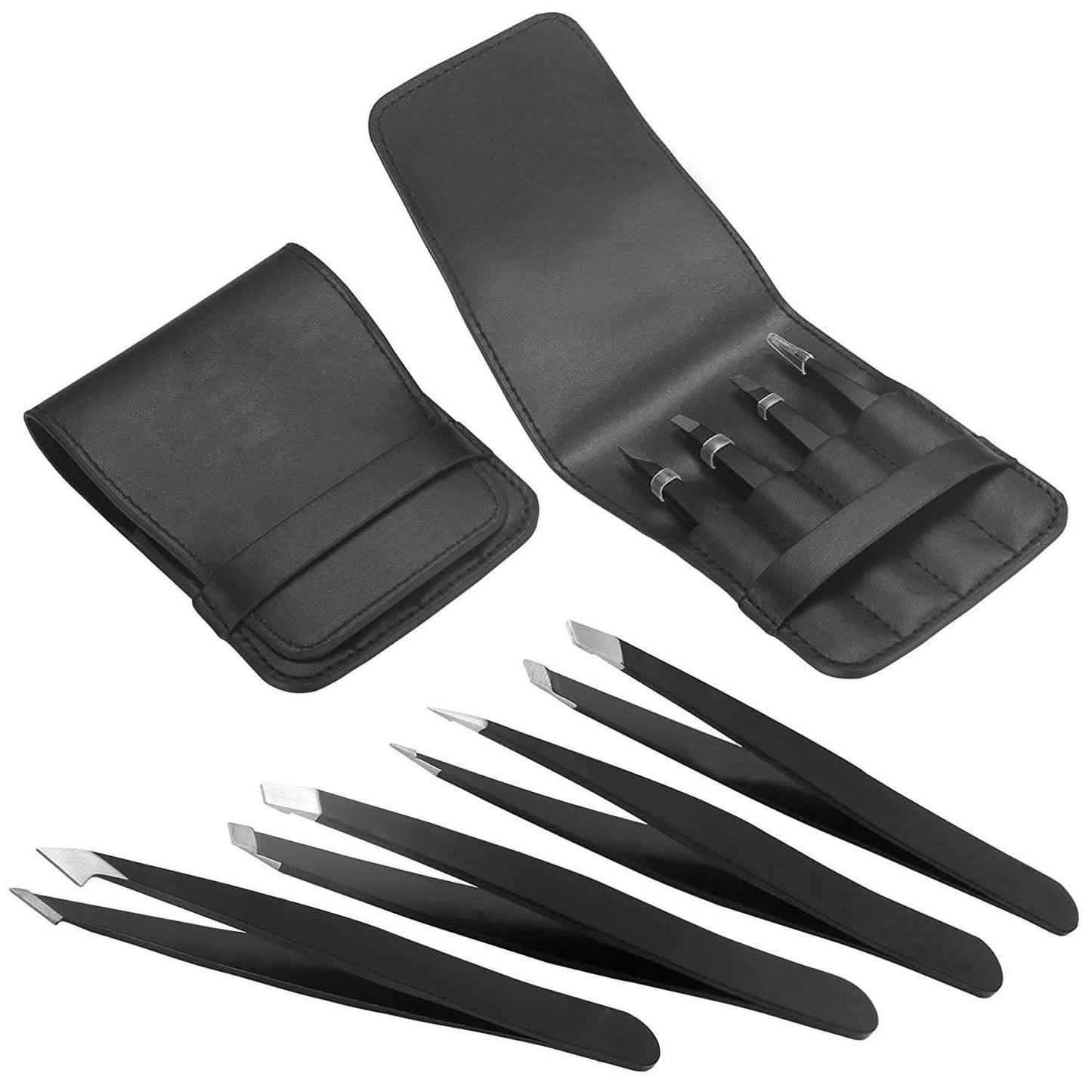 4-in-1 Profi-Pinzetten-Set aus Edelstahl für Augenbrauen