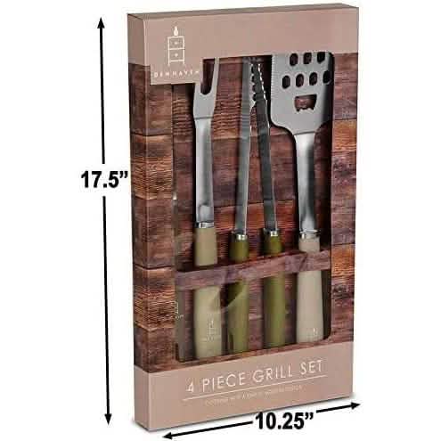 4-teilig: Den Haven Edelstahl Grill-Besteck-Set
