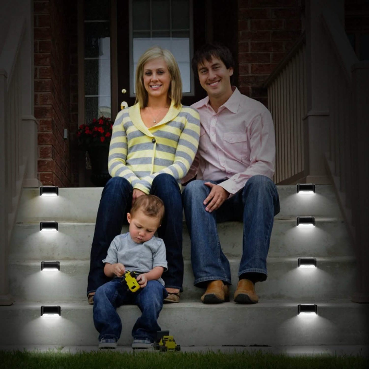 4-teilig: Solarbetriebene LED-Treppenleuchten