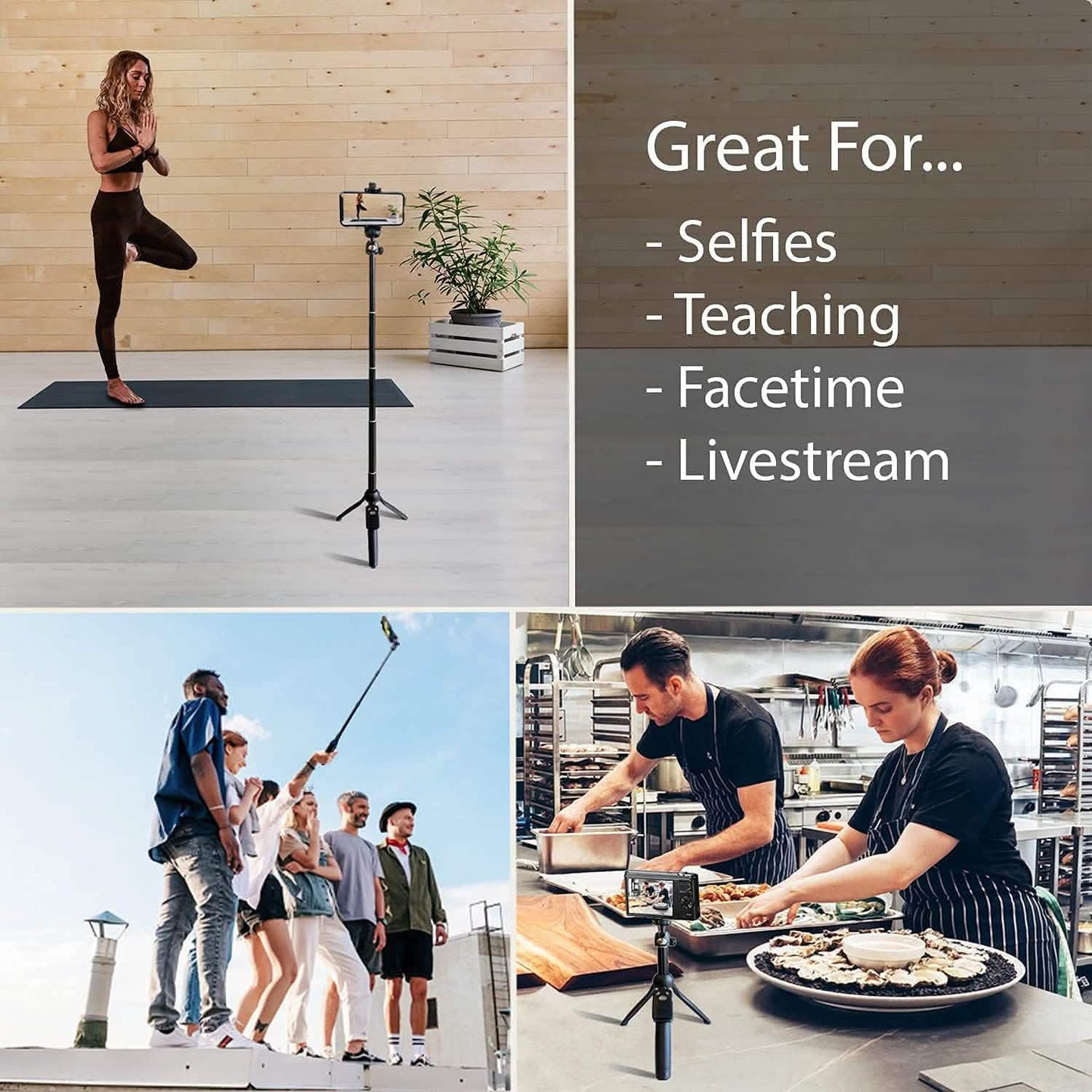 48" Tragbares Selfie-Stick-Stativ