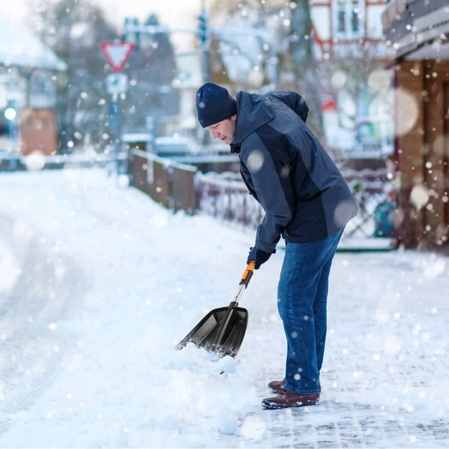 5-in-1 Abnehmbare 180° Verstellbare Eiskratzer-Schneeschaufel