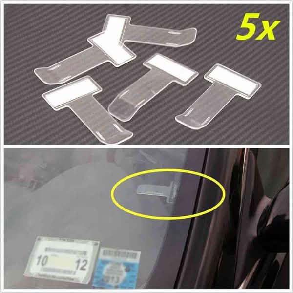 5er-Pack: KFZ-Parkausweis-Halter-Clip zum Aufkleben