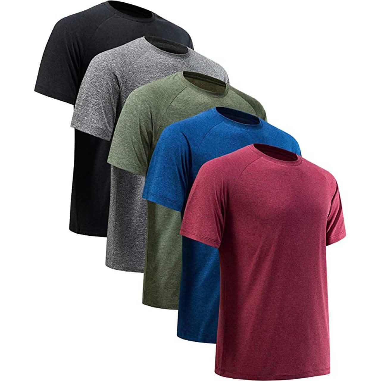 5er-Pack: Sportliche Dry-Fit Performance-T-Shirts für Herren