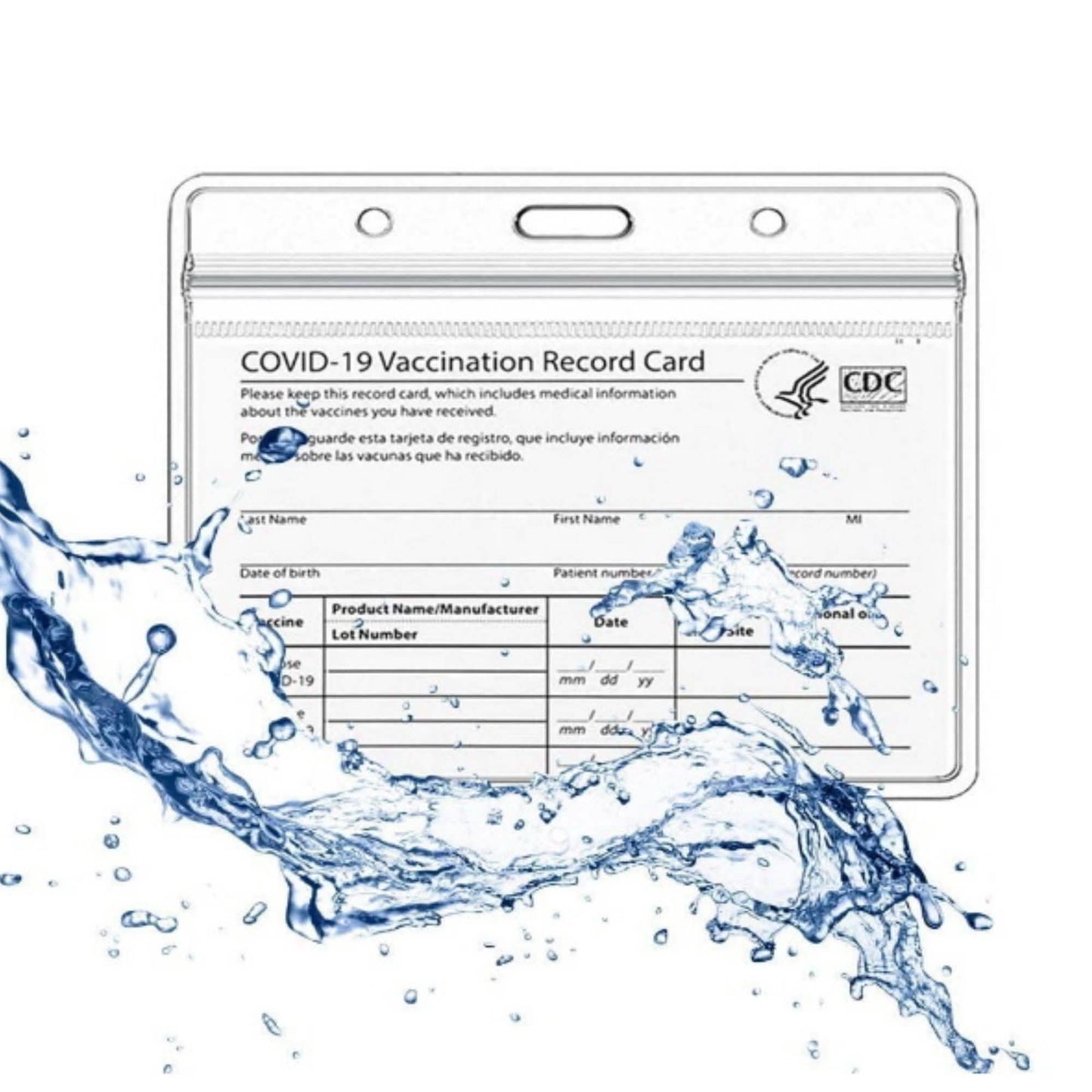 5er-Pack: Wasserdichte transparente Hülle für CDC-Impfausweis und Impfpass