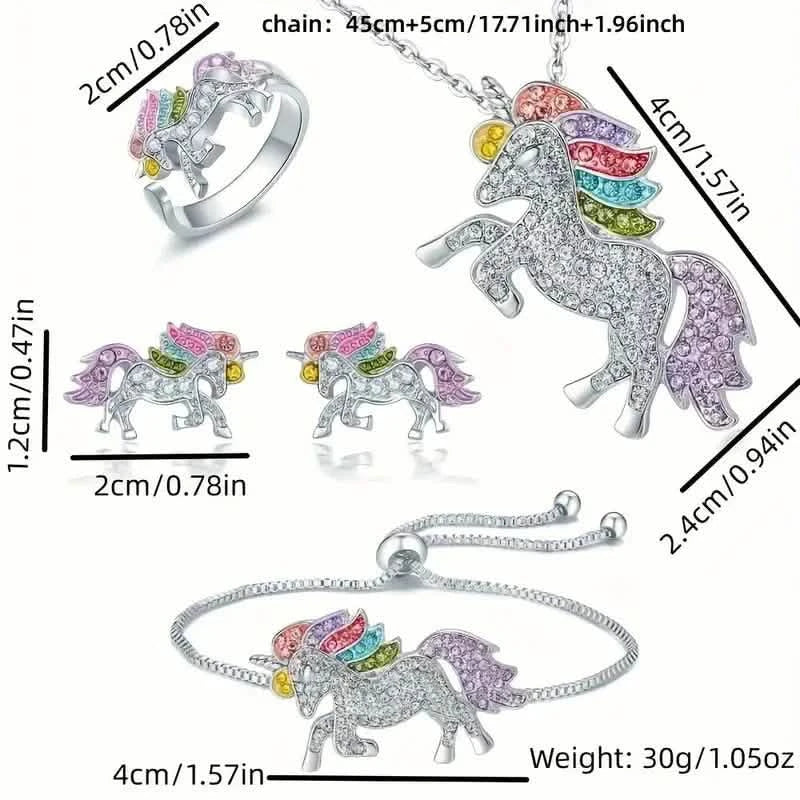 5-teiliges Set: Anhänger-Halskette, Armband, Ohrringe, Ring-Set, Deko-Accessoires