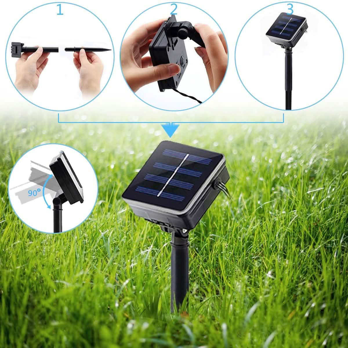 50 LED Solar-Lichterkette Blütenform