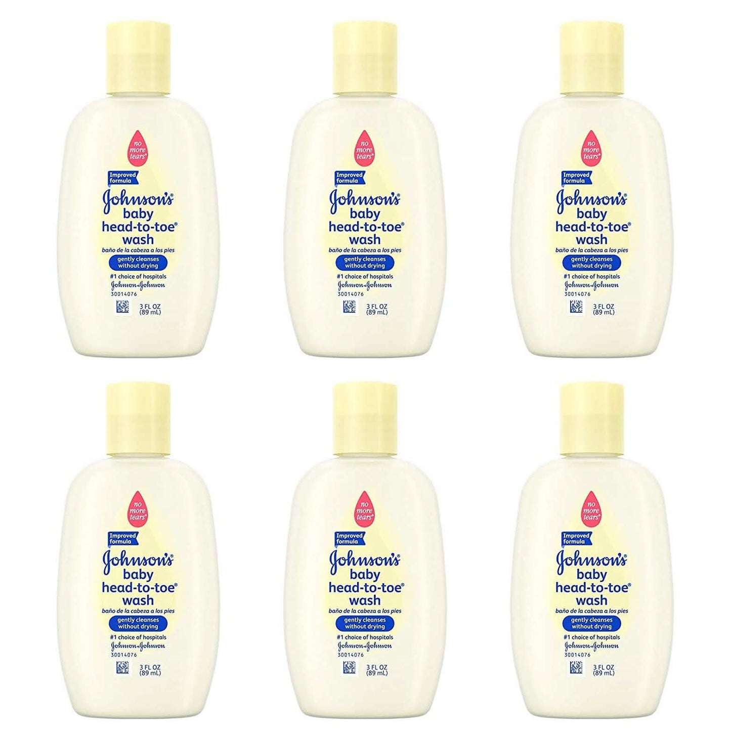 6er-Pack: Johnson's Head-To-Toe Babywaschgel Reisegröße 3 fl. oz.