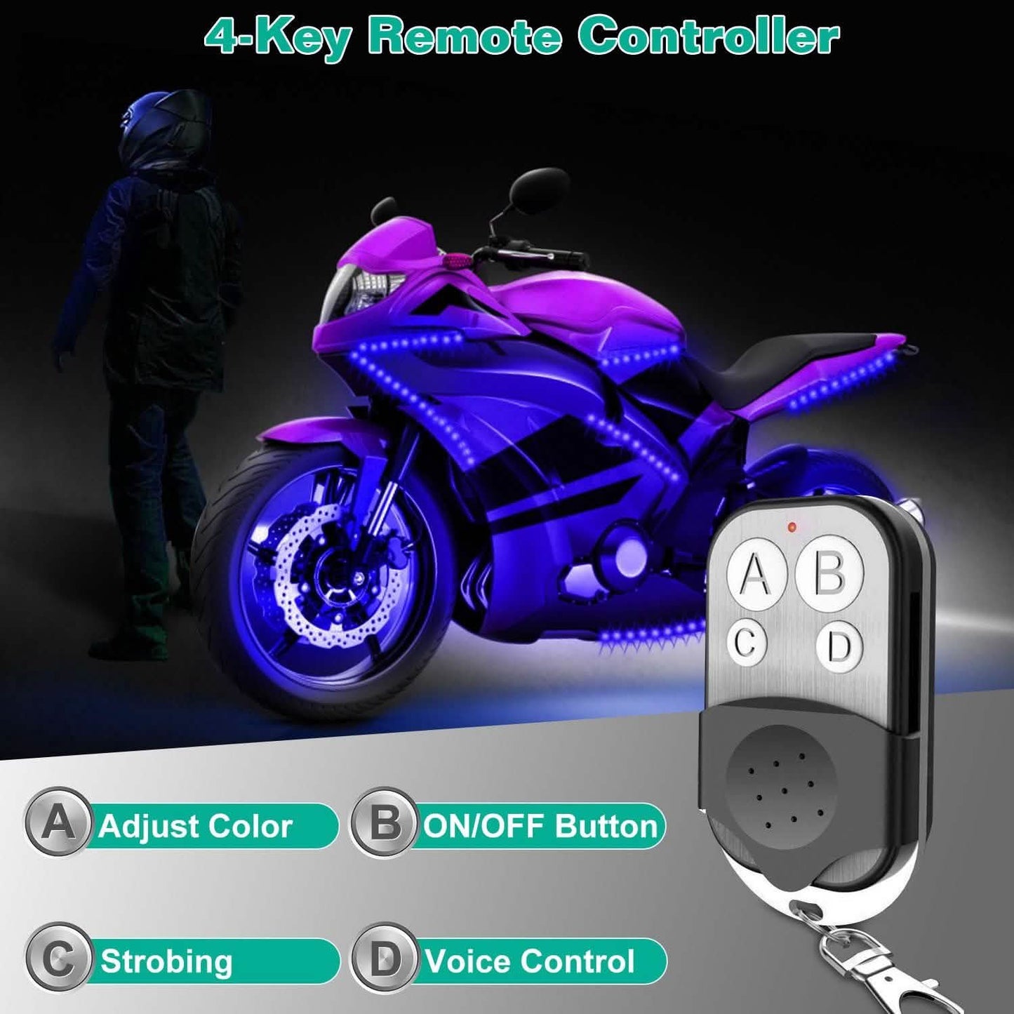 6-teilig: Motorrad-LED-Lichtleisten