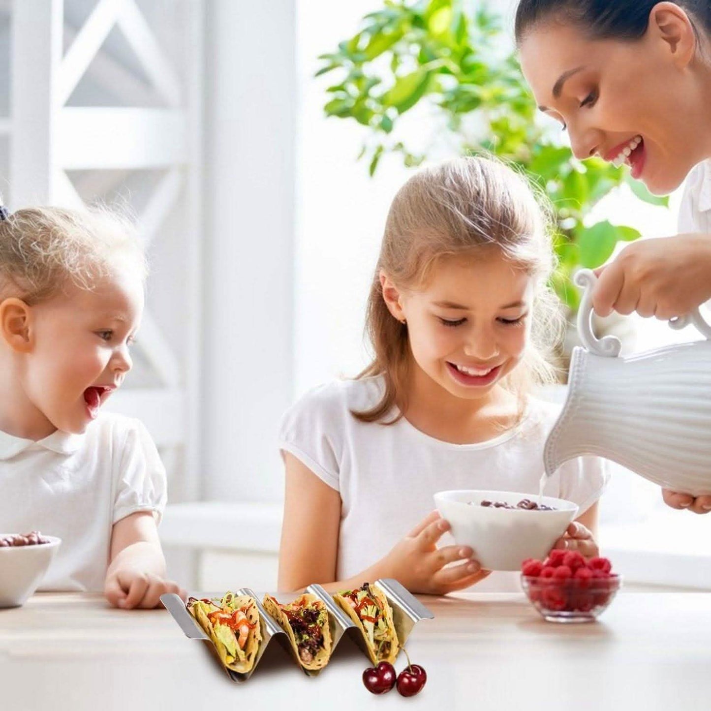 6-teilig: Taco-Halter aus Edelstahl