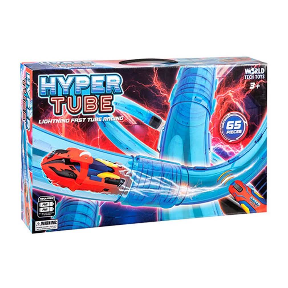 65-teiliges Set: Hyper Tube blitzschnelles Rohr-Rennstrecken-Spielset