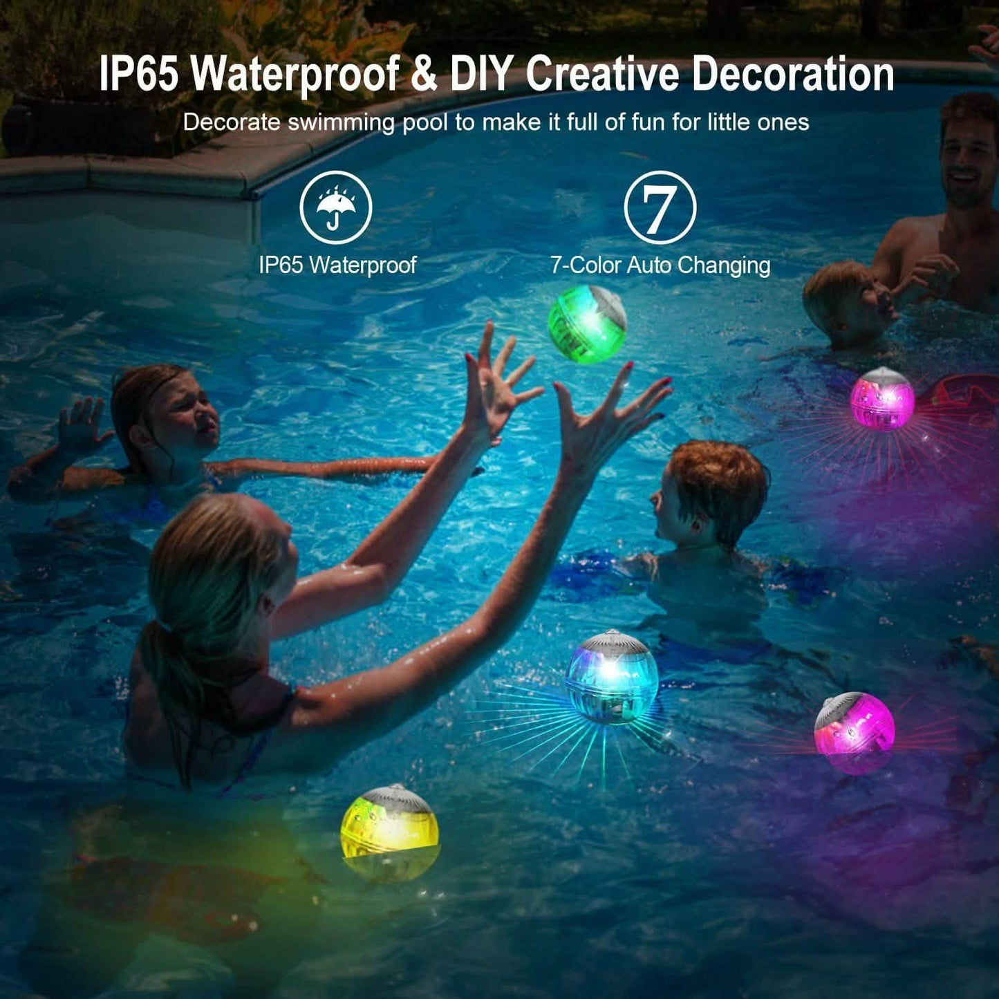 7 Farben Solar LED Schwimmleuchten